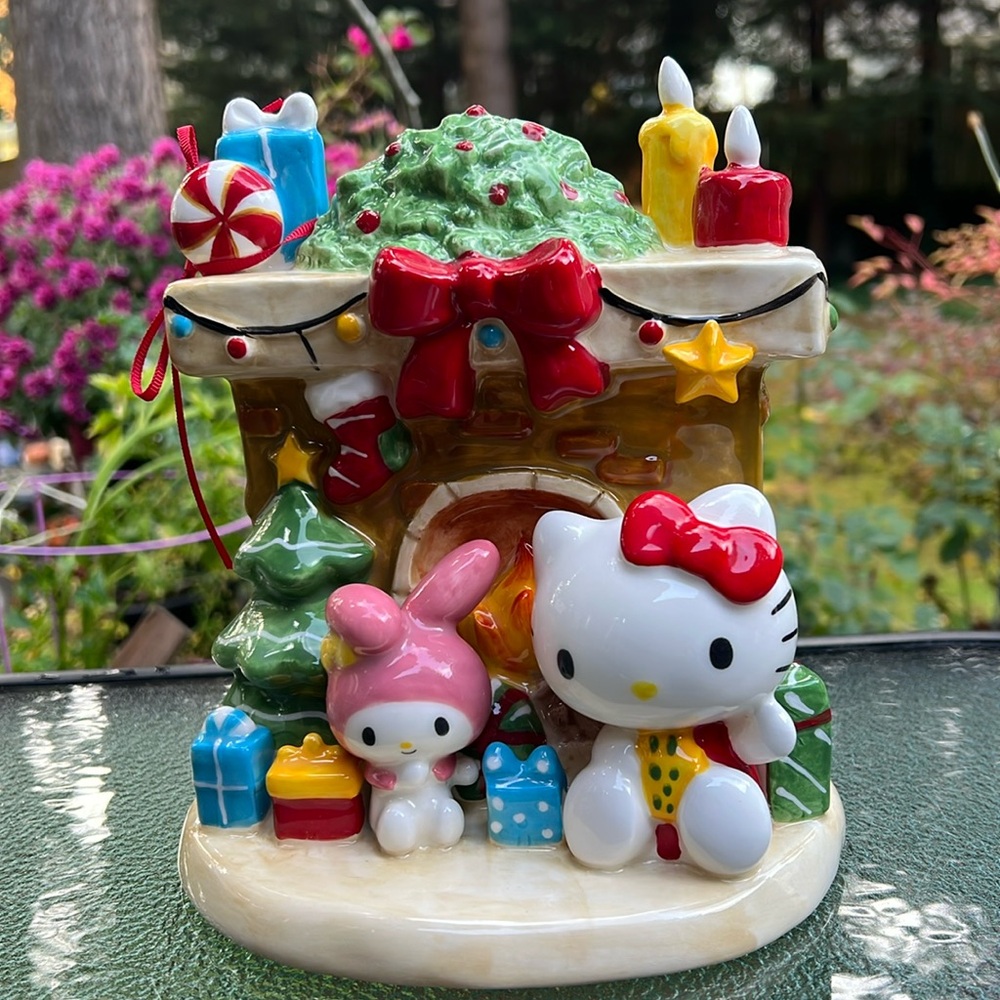 Hello kitty friends Christmas fire place